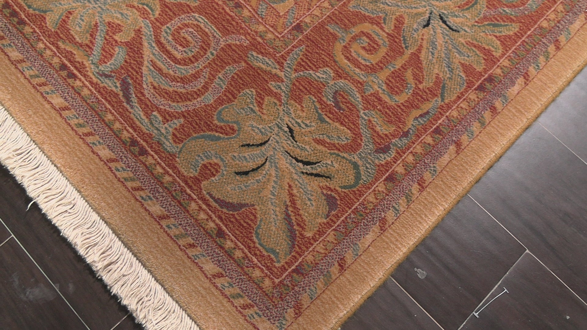 Gold 6'7''x9'10'' French Aubusson Savonnerie Transitional 300 KPSI Couristan Super Dense Pile New Zealand Wool Oriental Area Rug