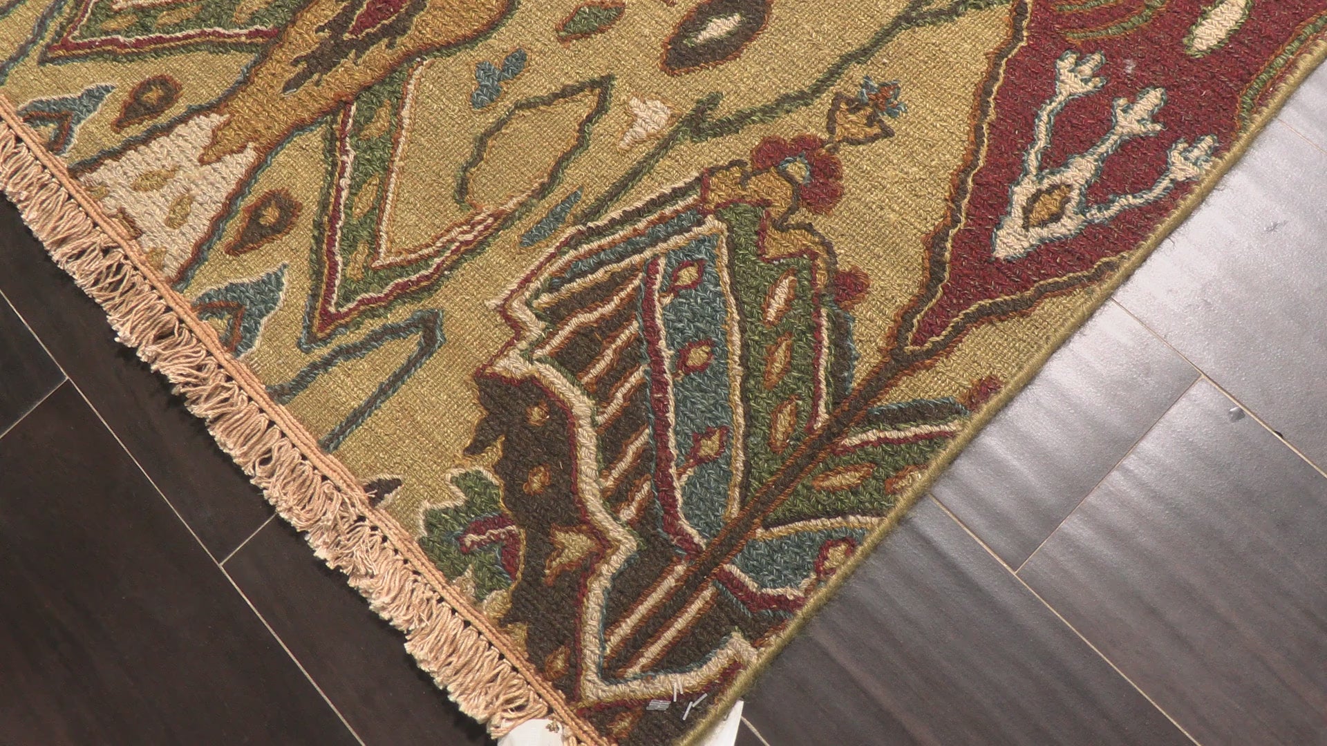 Light Gold Rust 7'11''x9'6'' Soumak Arts & Crafts Traditional Reversible Hand Knotted Wool Oriental Area Rug