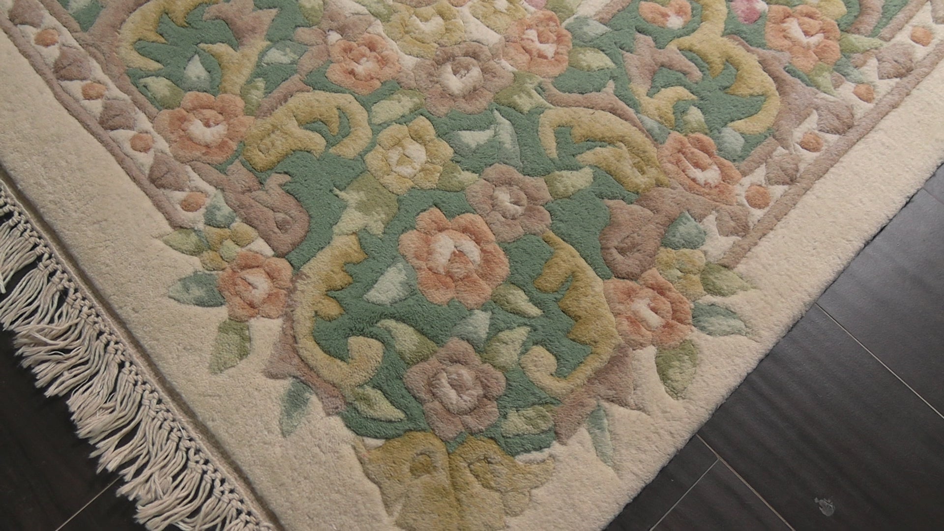 Ivory 6x9 Aubusson Savonnerie Traditional Medallion Hand Knotted Wool Oriental Area Rug