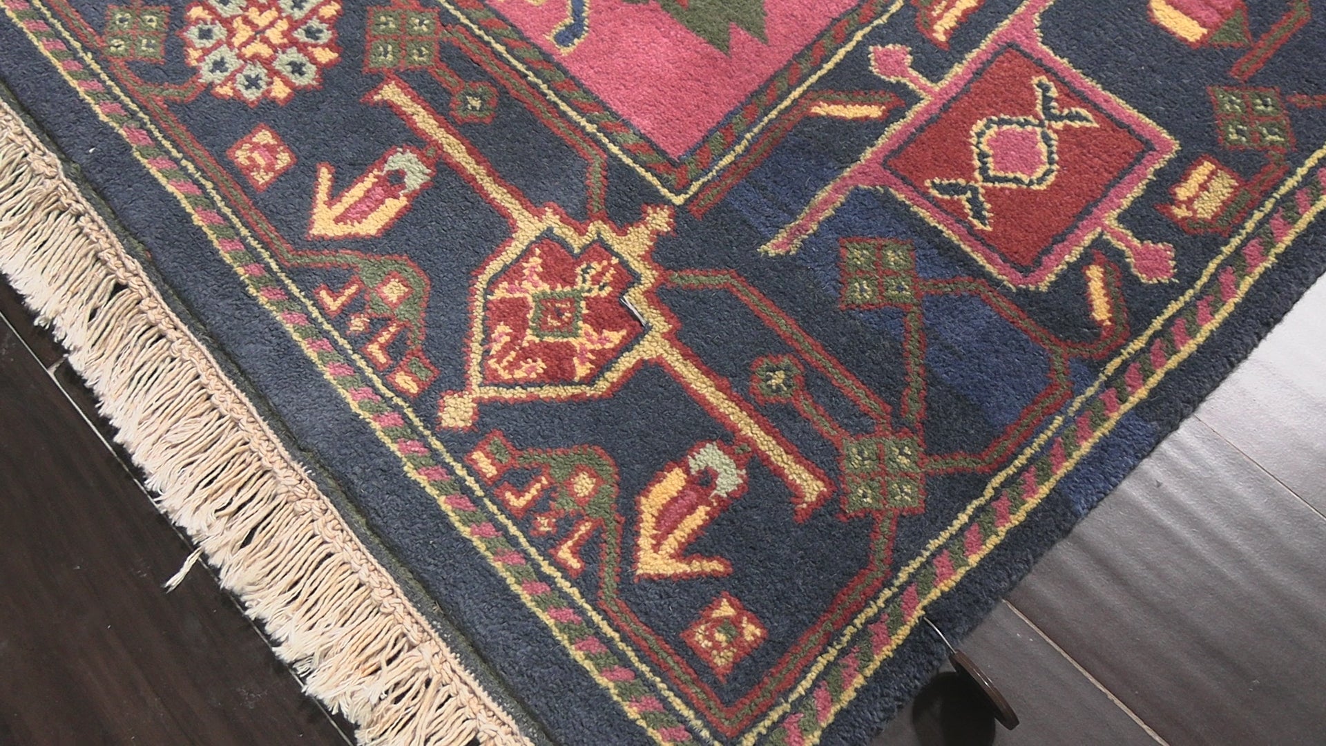 Green 6'1''x8'9'' Gabbeh Pictorial Plush Pile Hand Knotted Wool Oriental Area Rug