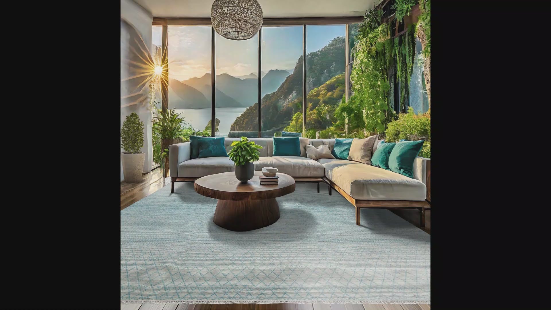 LoomBloom Ivory Wool Oriental Rug 9'x12'3" Hand Knotted with Contemporary Ribbed Style