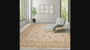 Nataki 8x10 Hand Knotted Wool and Silk Traditional 350 KPSI Oriental Area Rug Ivory, Mint Color