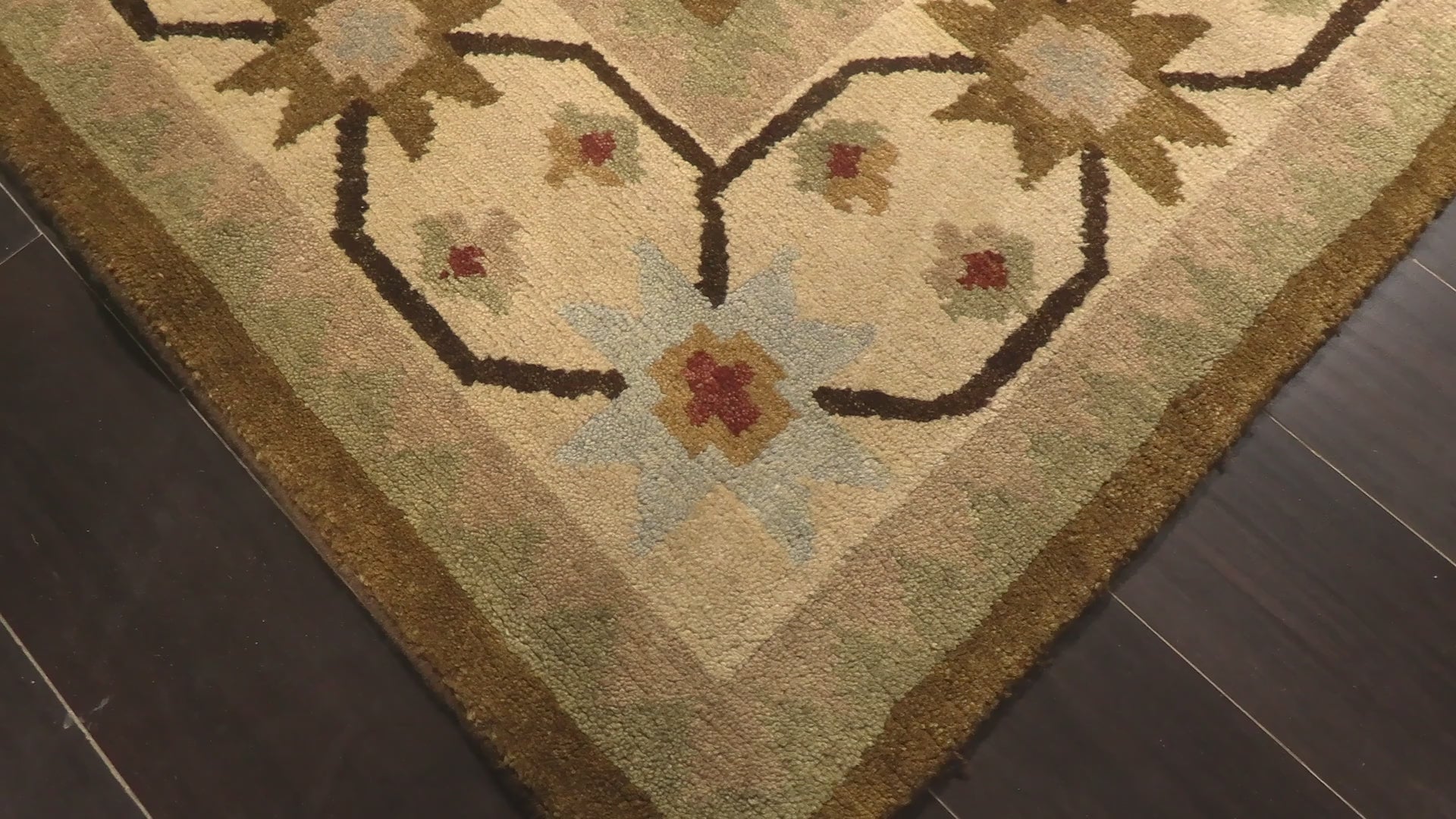 Beige Gold 8'1''x9'11'' Tibetan Modern Contemporary Plush Pile Hand Knotted Wool Oriental Area Rug