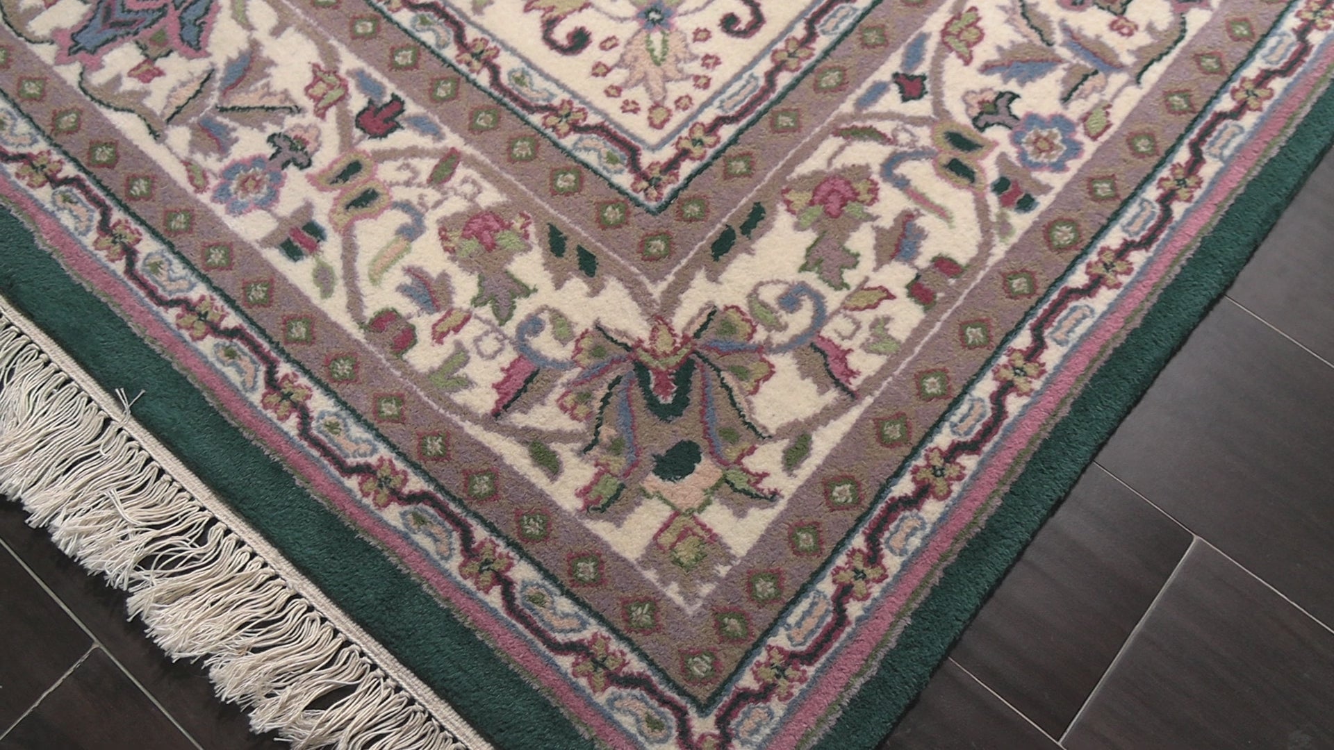 Emerald 7'5''x9'6'' Tabriz Traditional Plush Pile Hand Knotted Wool Oriental Area Rug