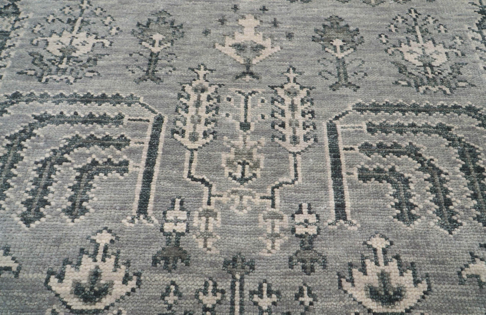 Gwendolen 8x10 Hand Knotted Turkish Oushak  100% Wool Traditional Oriental Area Rug Tone On Tone Gray Color