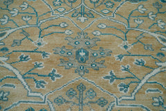 Melker 8x10 Hand Knotted Turkish Oushak  100% Wool Transitional Oriental Area Rug Mustard, Ivory Color