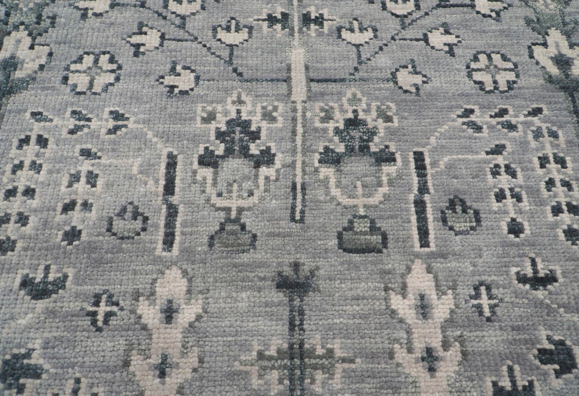 Juwariah 8x10 Hand Knotted Turkish Oushak  100% Wool Transitional Oriental Area Rug Tone On Tone Gray Color