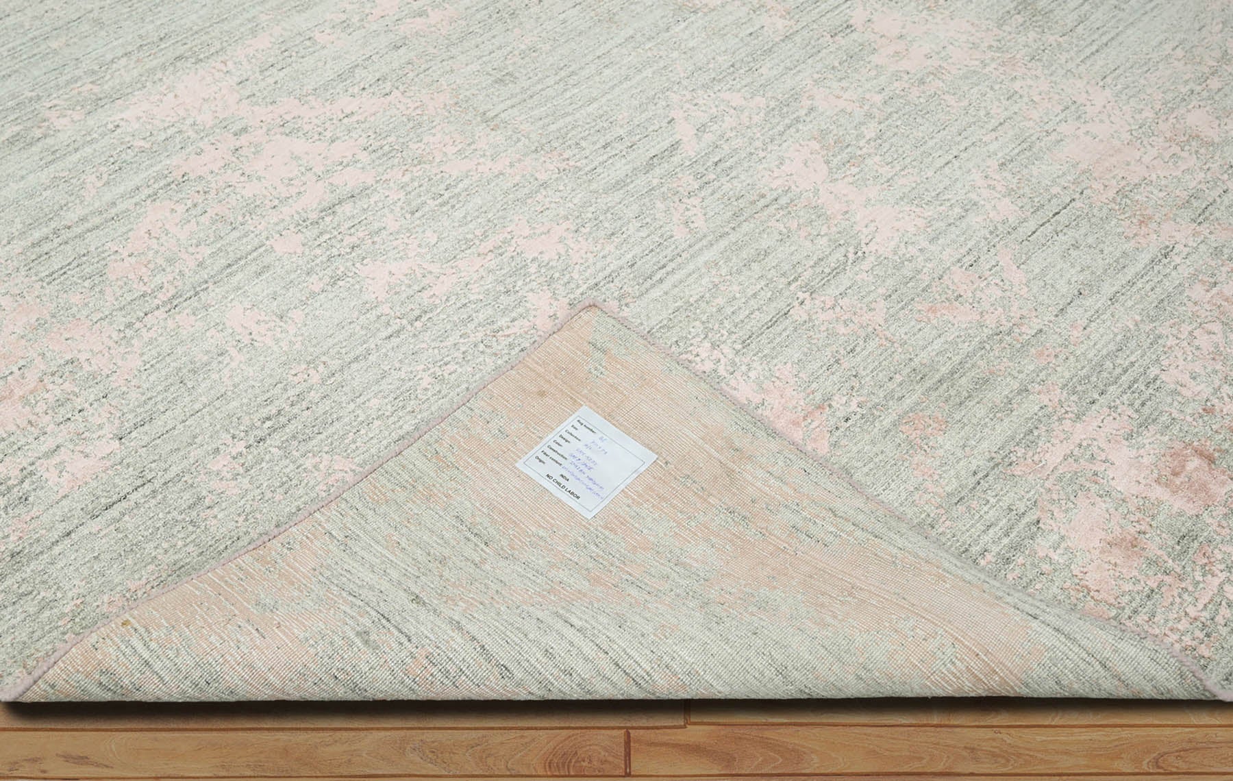 5' 10"x8' 9'' Gray Blush Color Hand Knotted  Wool/Bamboo Silk Transitional Oriental Area Rug