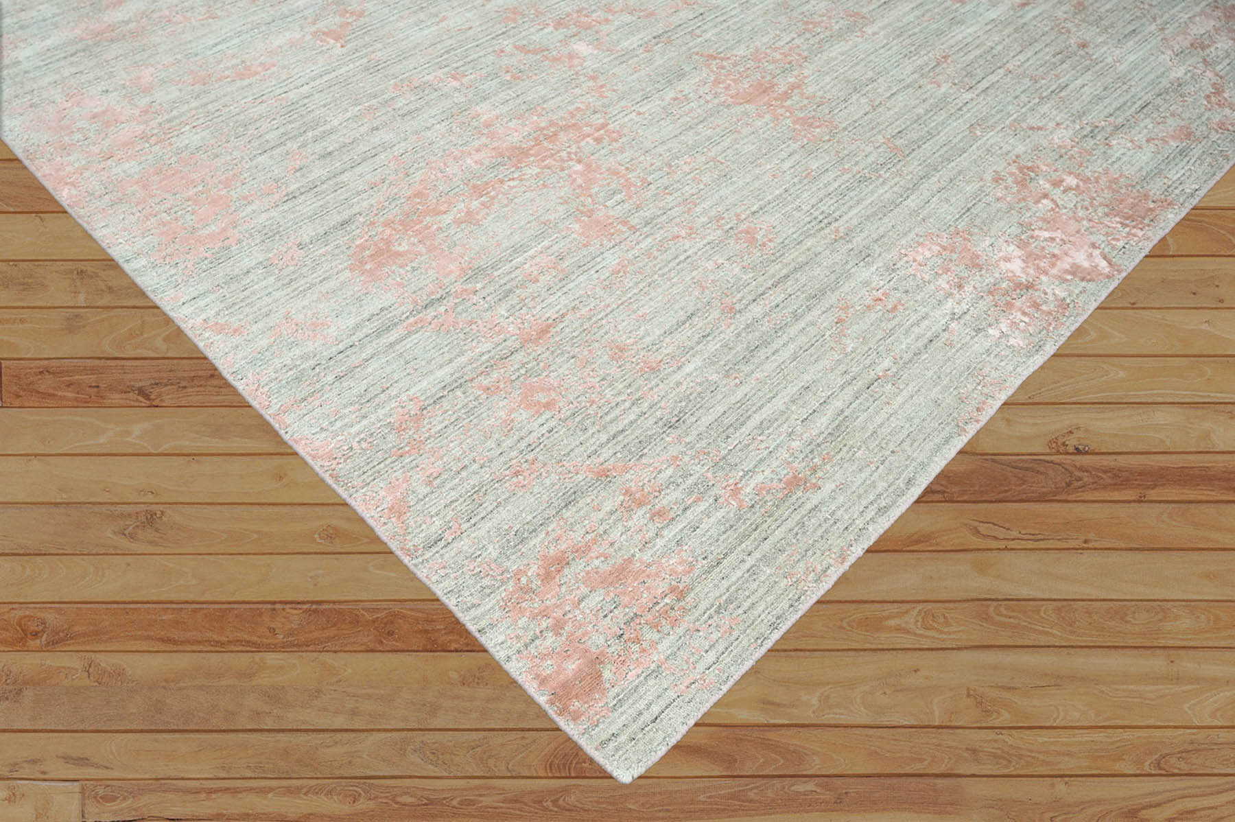 11' 8''x14' 8'' Gray Blush Color Hand Knotted  Wool/Bamboo Silk Transitional Oriental Area Rug