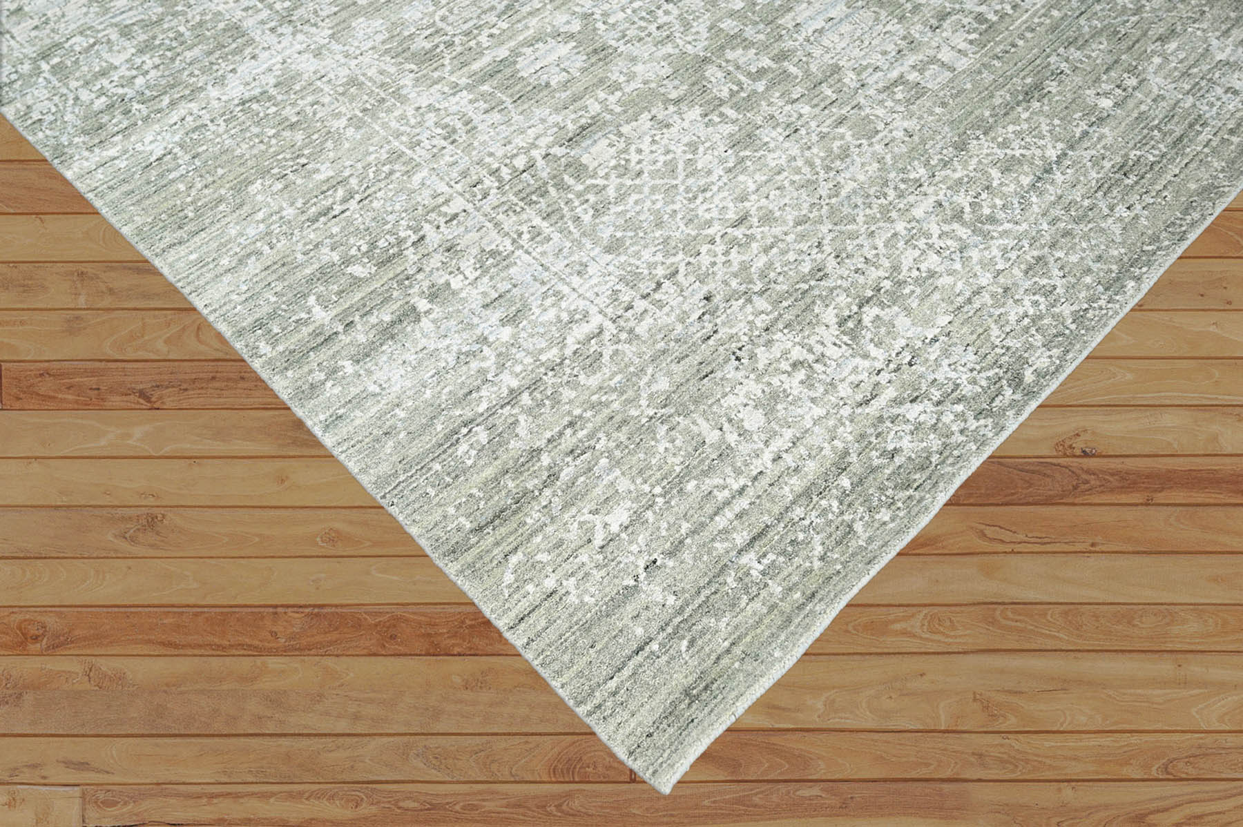 Peirce 8x10 Gray, Beige Hand Knotted 100% Wool Modern & Contemporary Oriental Area Rug