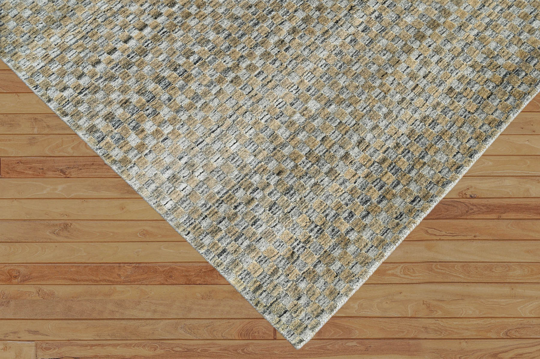 5x7 Gray LoomBloom Hand Knotted Modern & Contemporary Textured Tibetan 100% Wool Oriental Area Rug