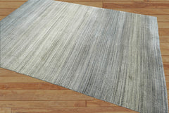 Multi Size Tone on Tone Gray Hand Knotted Tibetan 100% Wool Modern & Contemporary Oriental Area Rug