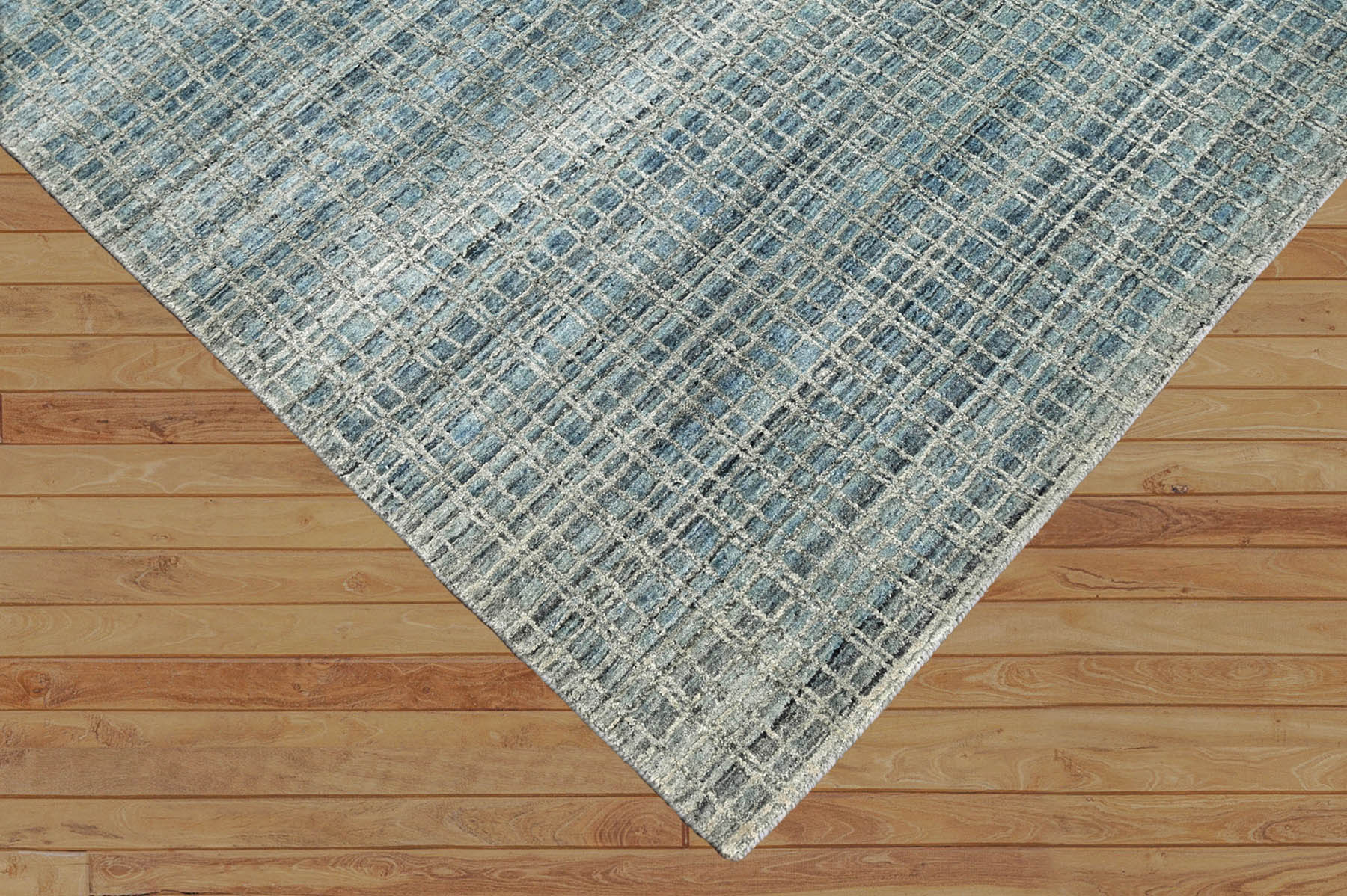 Stateline 8x10 Aqua LoomBloom Hand Knotted Modern & Contemporary Textured Tibetan 100% Wool Oriental Area Rug