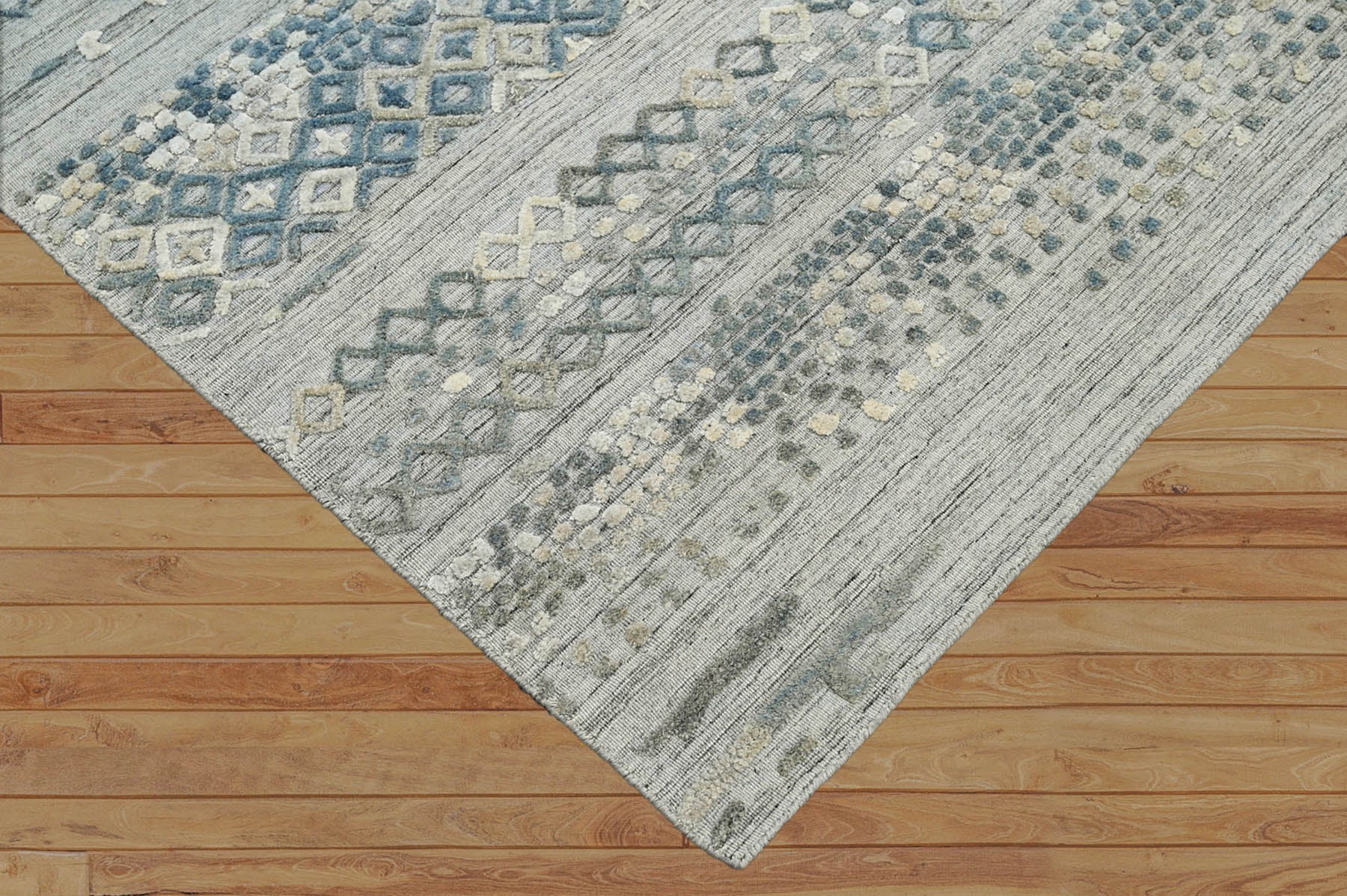 6x9 Gray LoomBloom Hand Knotted Modern & Contemporary Textured Tibetan 100% Wool Oriental Area Rug