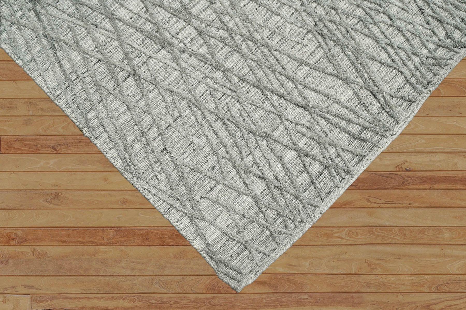 Verndale 4x6 Gray LoomBloom Hand Knotted Modern & Contemporary Textured Tibetan 100% Wool Oriental Area Rug