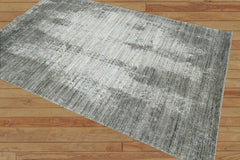 Craigs 5x7 Gray, Silver Hand Knotted 100% Wool Modern & Contemporary Oriental Area Rug