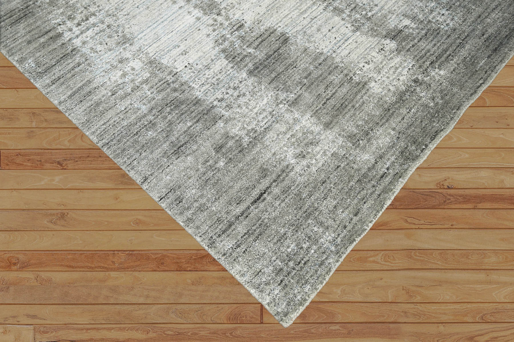5x7 Gray, Silver Hand Knotted 100% Wool Modern & Contemporary Oriental Area Rug
