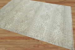 Multi Size Beige, Gray Hand Knotted Indo Oushak 100% Wool Southwestern Oriental Area Rug