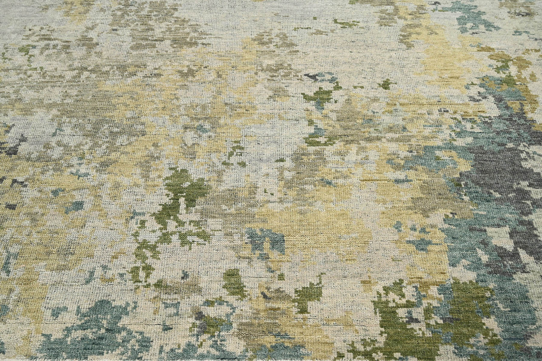 Papouche 8x10 Gray LoomBloom Hand Knotted Modern Abstract Tibetan 100% Wool Oriental Area Rug