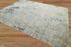 Multi Size Gray, Beige Hand Knotted Abstract Tibetan 100% Wool Modern & Contemporary Oriental Area Rug