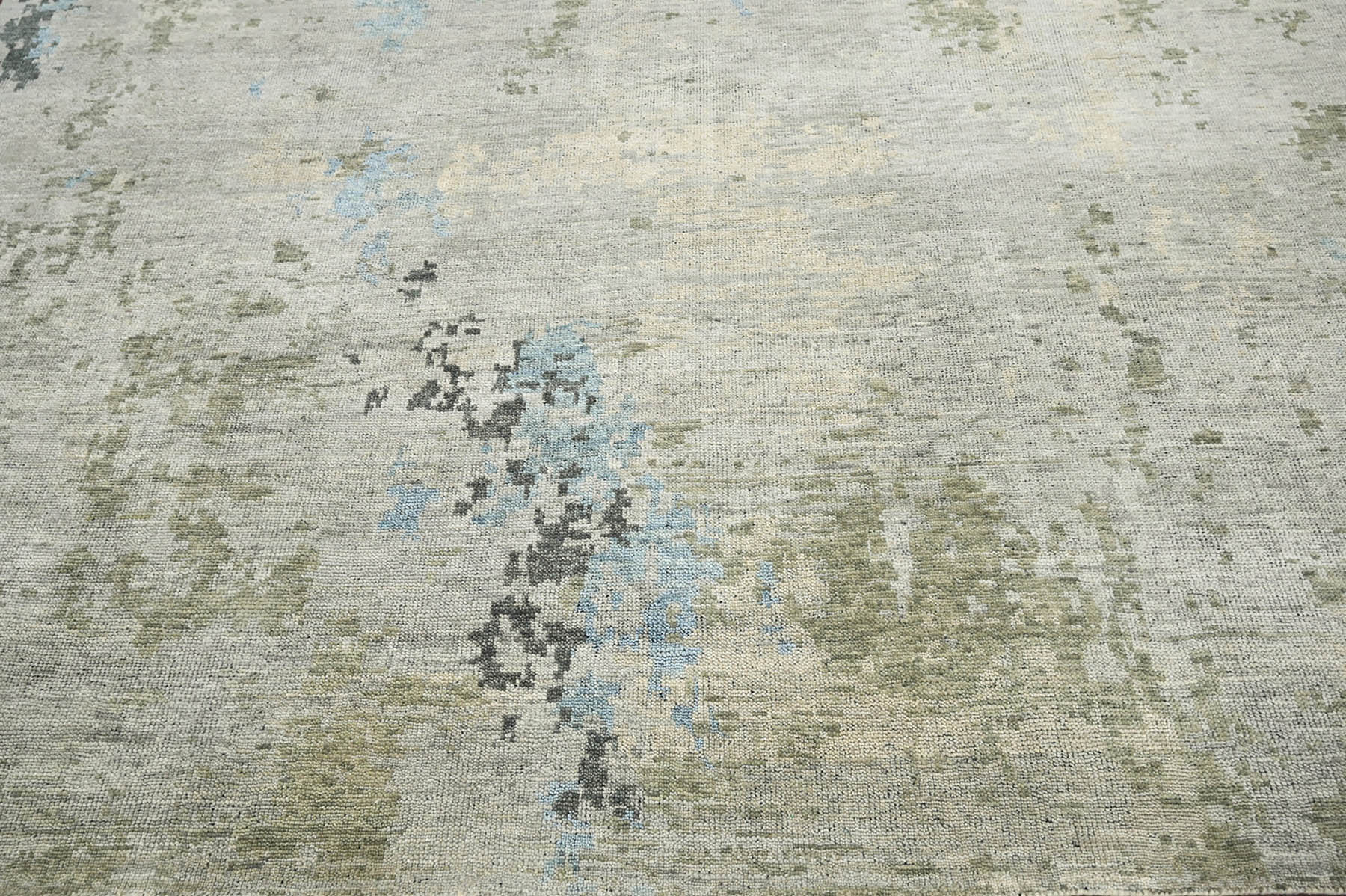 Multi Size Gray, Beige Hand Knotted Abstract Tibetan 100% Wool Modern & Contemporary Oriental Area Rug