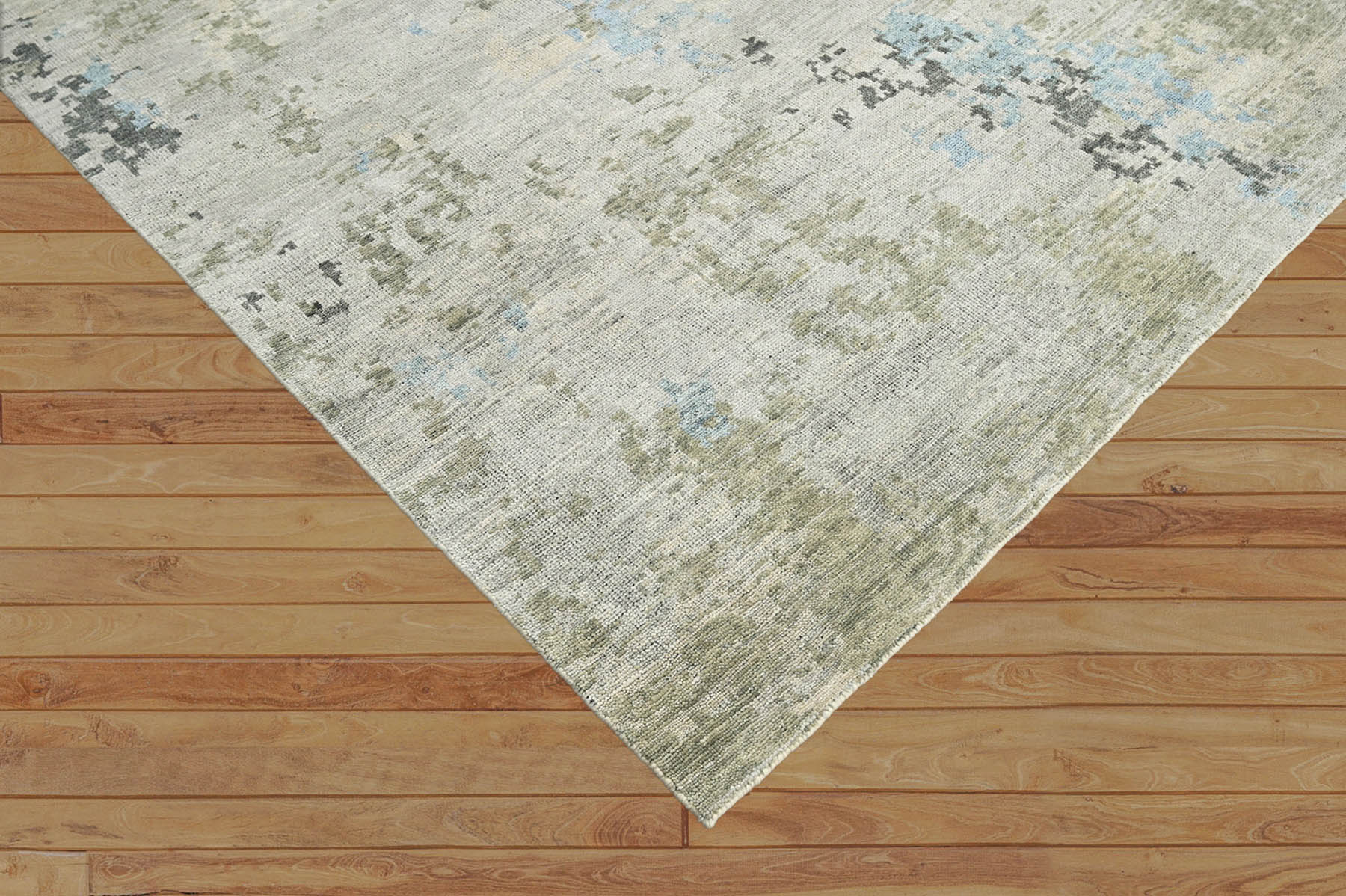 Multi Size Gray, Beige Hand Knotted Abstract Tibetan 100% Wool Modern & Contemporary Oriental Area Rug