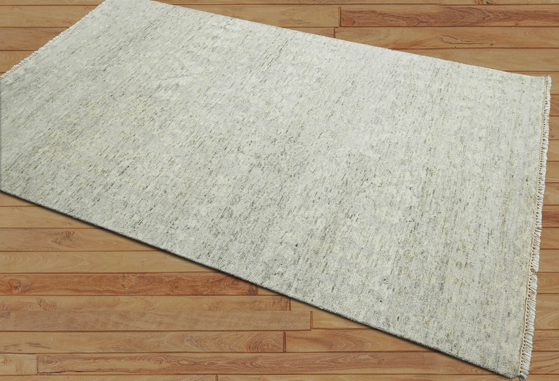 Annsley 5x7 Gray, Beige Hand Knotted Abstract Tibetan  100% Wool  Modern & Contemporary  Oriental Area Rug