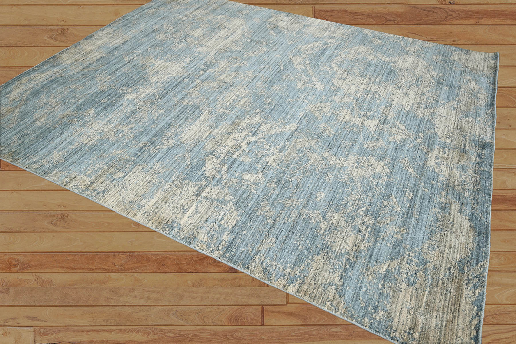 Multi Size Celadon,Beige Hand Knotted Persian Wool/Bamboo Silk Transitional Oriental Area Rug