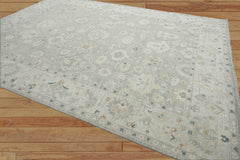 Fetuuaho 10x14 Gray, Beige Hand Knotted Afghan Oushak 100% Wool Traditional Oriental Area Rug