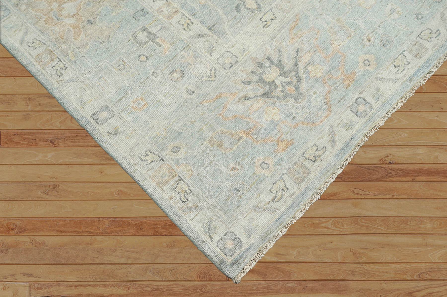 Multi Size Gray Hand Knotted Turkish Oushak 100% Wool Oushak Traditional Oriental Area Rug