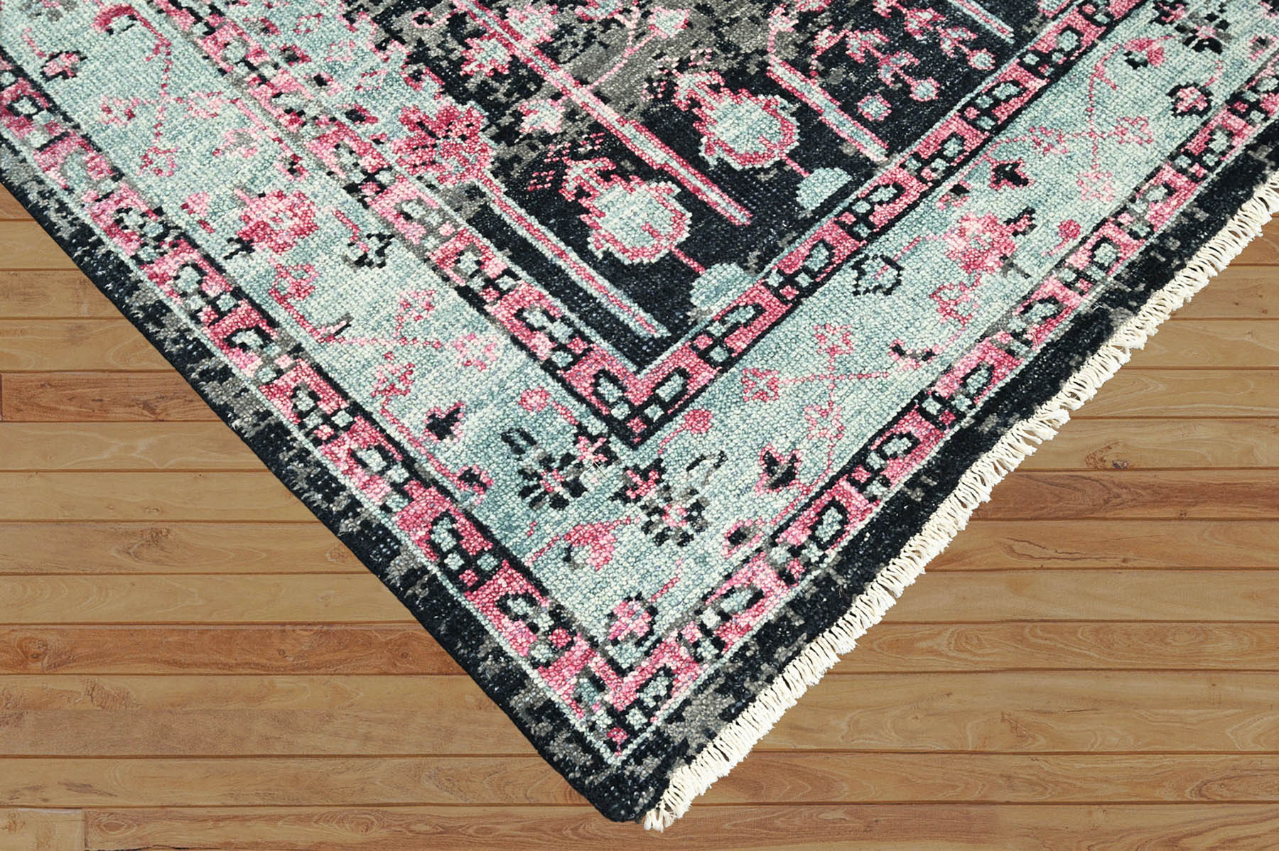 Multi Size Black, Gray Hand Knotted Arts & Crafts 100% Wool Turkish Oushak Traditional Oriental Area Rug