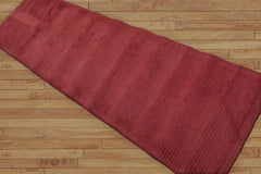 Delosreyes Runner Hand Tufted Hand Made 100% Wool Modern & Contemporary Oriental Area Rug Raspberry Color