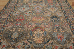 8 x 10  Gray Gray Teal Color Hand Knotted All-Over 100% Wool Traditional Oriental Rug