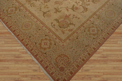 10' x14' 1'' Beige Blush Green Color Hand Knotted All-Over 100% Wool Traditional Oriental Rug