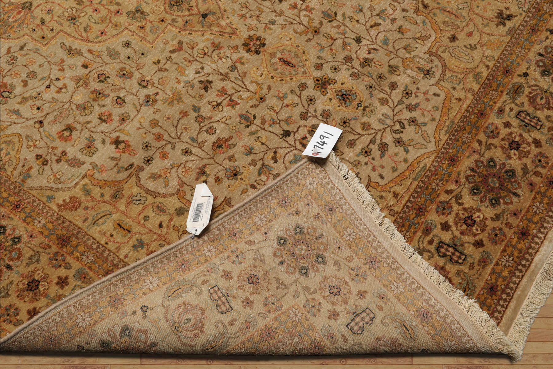 6x9 Dirty Beige, Gold, Rust Color Hand Knotted All-Over 100% Wool Traditional Oriental Rug