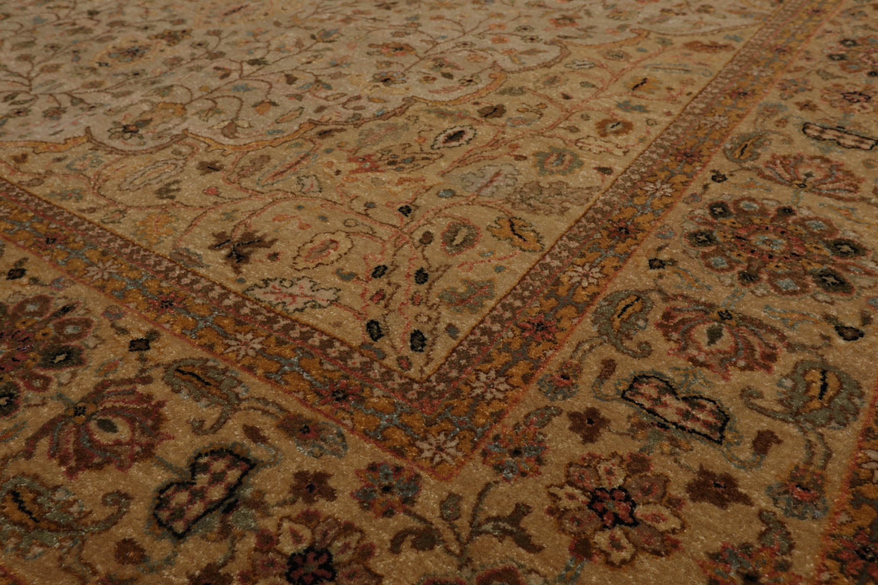 6x9 Dirty Beige, Gold, Rust Color Hand Knotted All-Over 100% Wool Traditional Oriental Rug