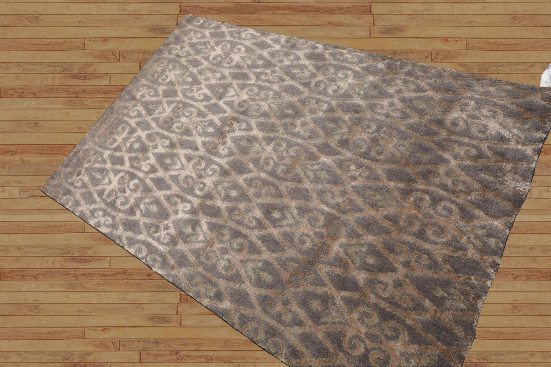 4x6 Gray, Beige, Tone On Tone Color Hand Knotted All-Over 100% Wool Transitional Oriental Rug