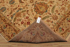 6x9 Beige, Brown, Turquoise Color Hand Knotted All-Over 100% Wool Traditional Oriental Rug