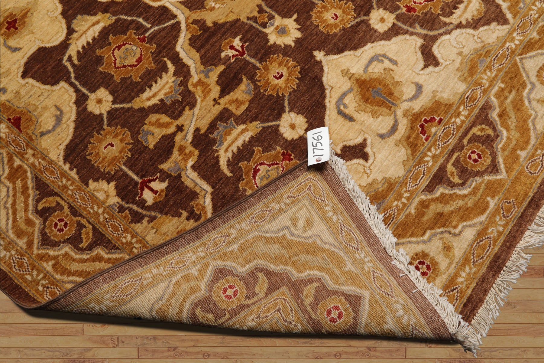 6x9 Brown, Beige, Gold Color Hand Knotted All-Over 100% Wool Traditional Oriental Rug