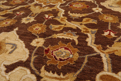 6x9 Brown, Beige, Gold Color Hand Knotted All-Over 100% Wool Traditional Oriental Rug