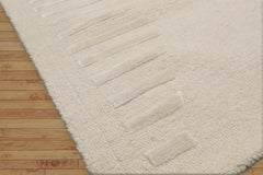 Elinor 5x7 Hand Tufted Hand Made Wool and Bamboo  Modern & Contemporary  Oriental Area Rug Tone On Tone,Ivory Color