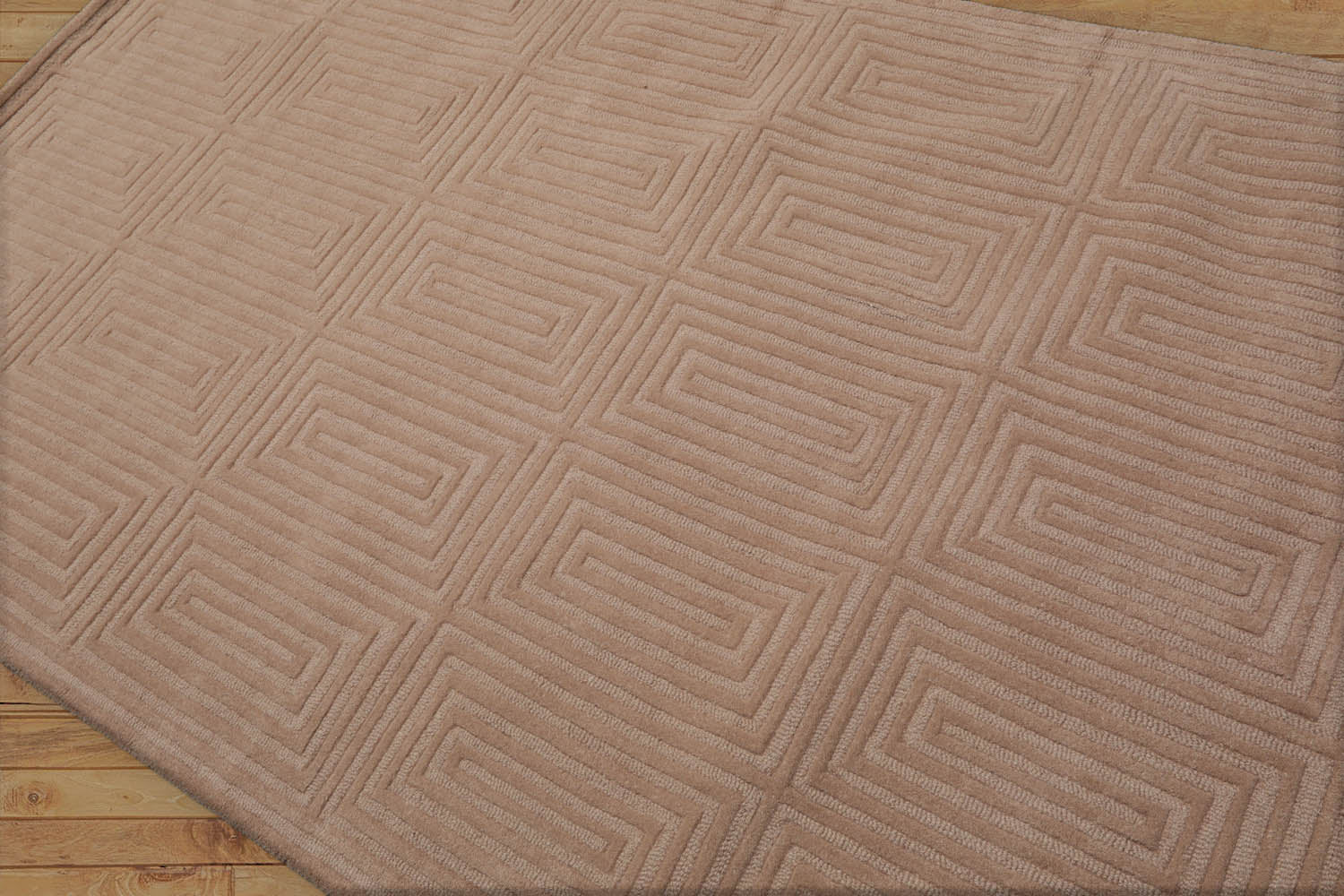 Emaly 5x7 Hand Tufted Hand Made 100% Wool  Modern & Contemporary  Oriental Area Rug Tone On Tone,Tan Color
