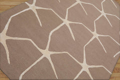 Stetsonville 5x7 Hand Tufted Hand Made Wool & Art Silk Designer Modern & Contemporary  Oriental Area Rug Taupe,Ivory Color