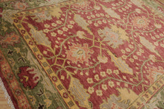 Multi Size Raspberry, Green Hand Knotted Oushak 100% Wool William Morris Arts & Crafts Oriental Area Rug