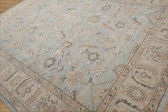 Ariana 9x12 Hand Knotted Muted Turkish Oushak 100% Wool  Traditional  Oriental Area Rug Light Blue,Taupe Color