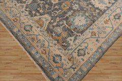 Aasia 9x12 Hand Knotted Muted Turkish Oushak 100% Wool Traditional Oriental Area Rug Gray, Beige Color