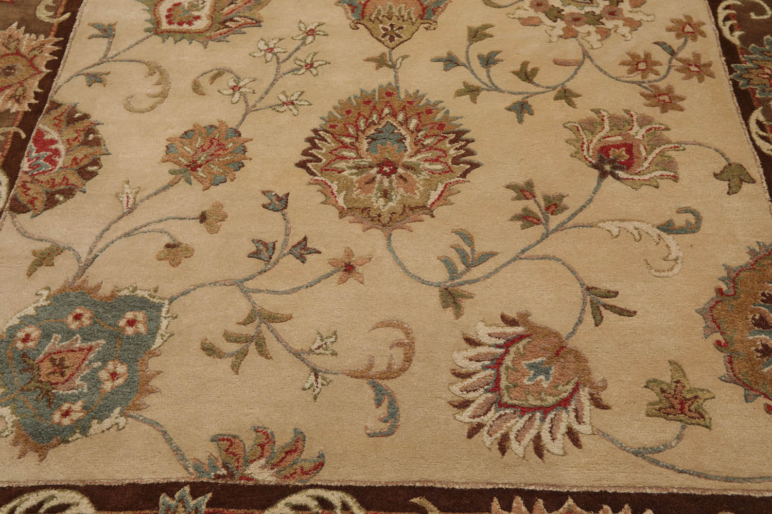 Soares 8x11 Hand Tufted Hand Made 100% Wool Oushak Traditional Oriental Area Rug Beige, Brown Color