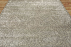 Stateline 8x10 Hand Tufted Hand Made Art Silk Patterned Transitional Oriental Area Rug Tone On Tone Moss Color