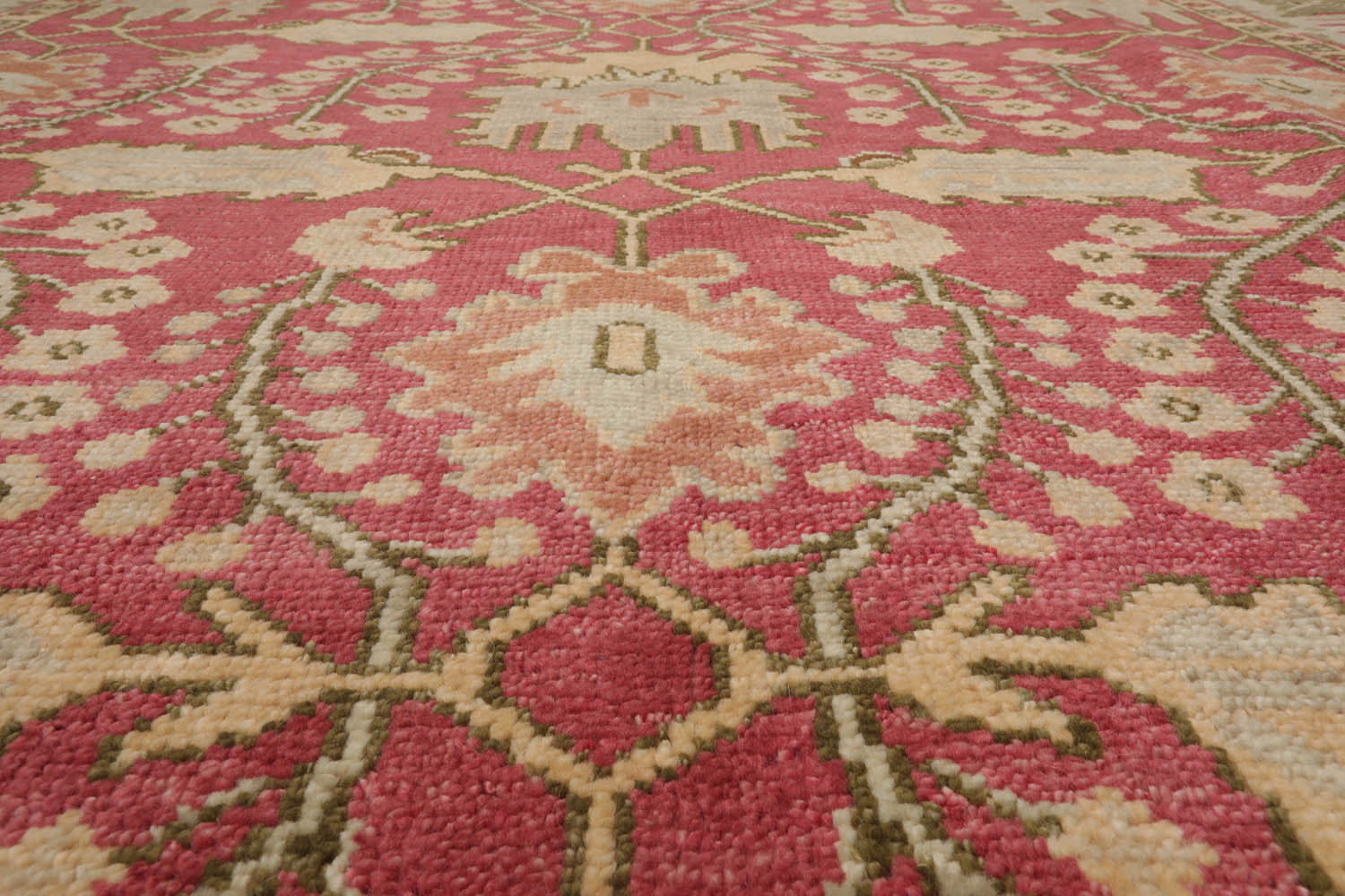 Multi Size Raspberry, Sage Hand Knotted LoomBloom Muted Turkish Oushak 100% Wool Traditional Oriental Area Rug