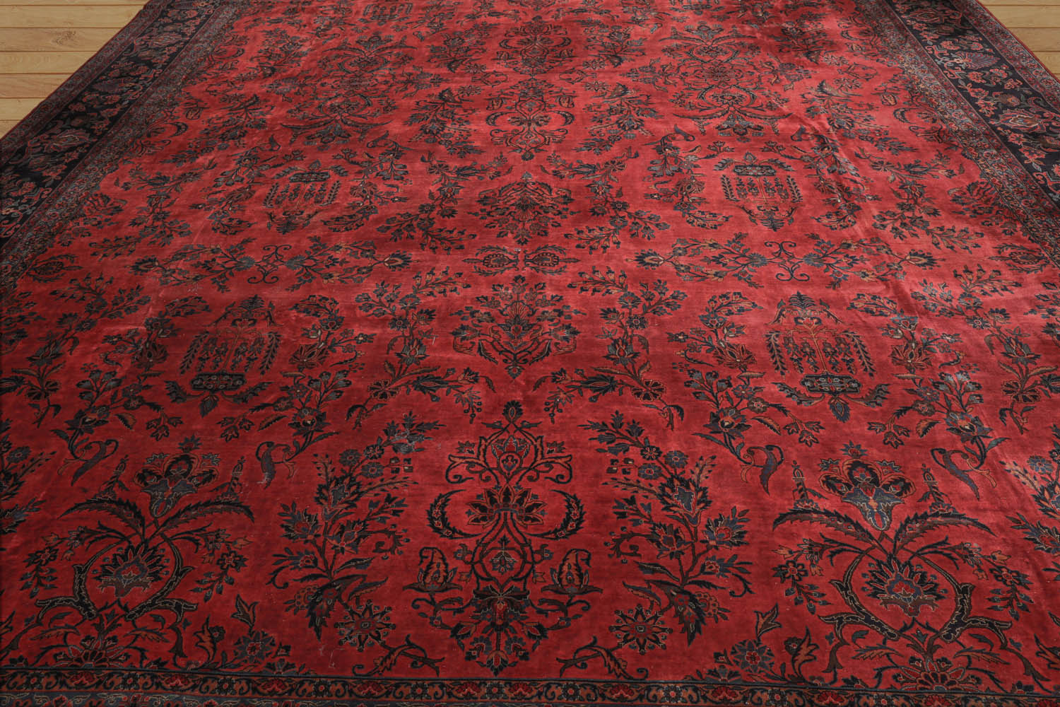 Annies Palace Hand Knotted Persian 100% Wool  Traditional  Oriental Area Rug Orangey Red,Navy Color
